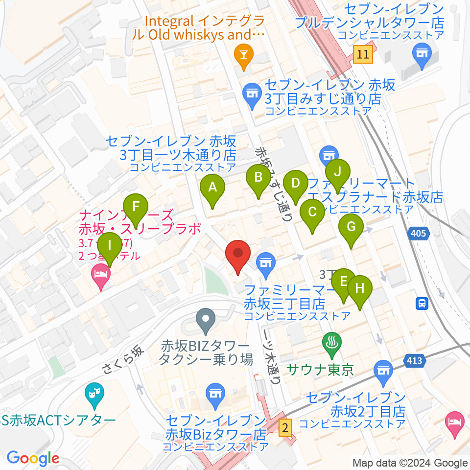 赤坂COUNTRY HOUSE周辺のホテル一覧地図