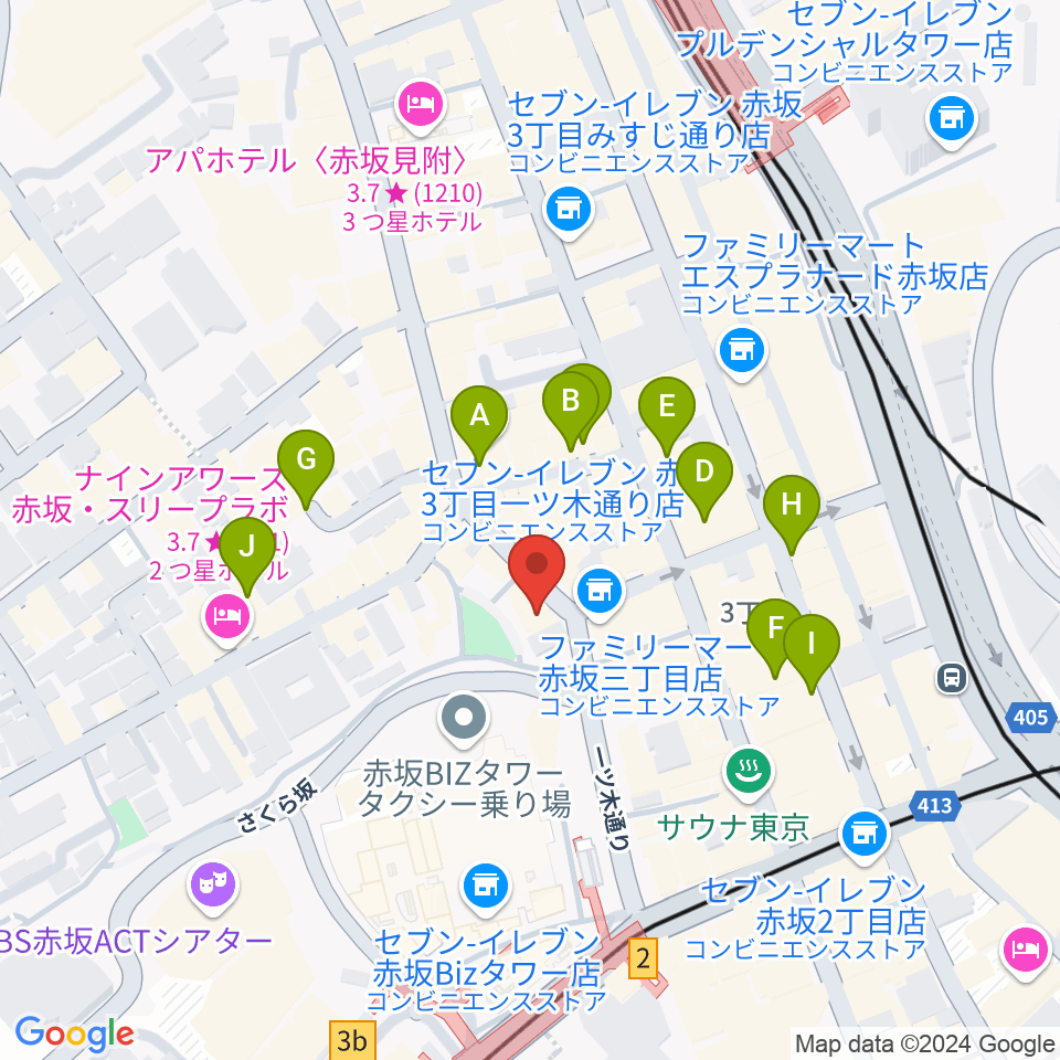 赤坂COUNTRY HOUSE周辺のホテル一覧地図