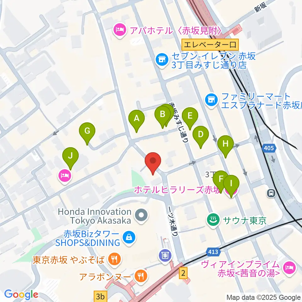 赤坂COUNTRY HOUSE周辺のホテル一覧地図