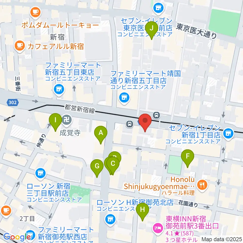 新宿カールモール周辺のホテル一覧地図