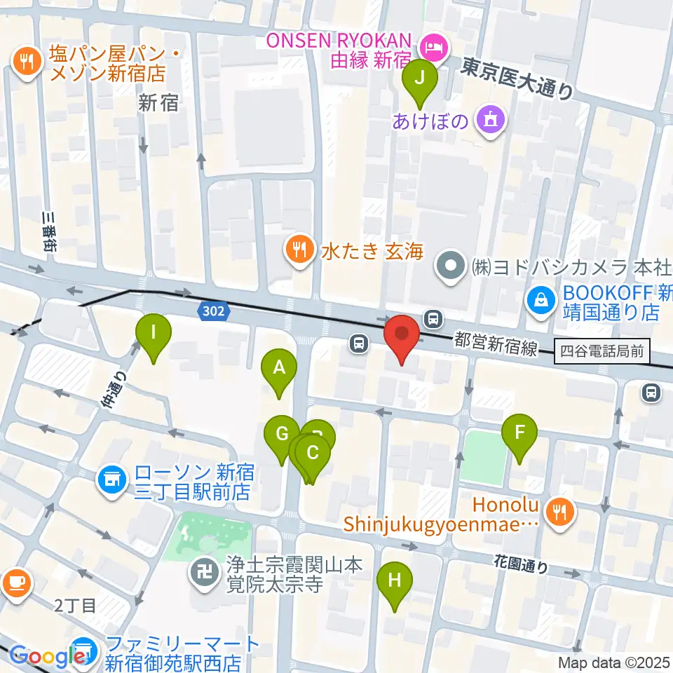 新宿カールモール周辺のホテル一覧地図