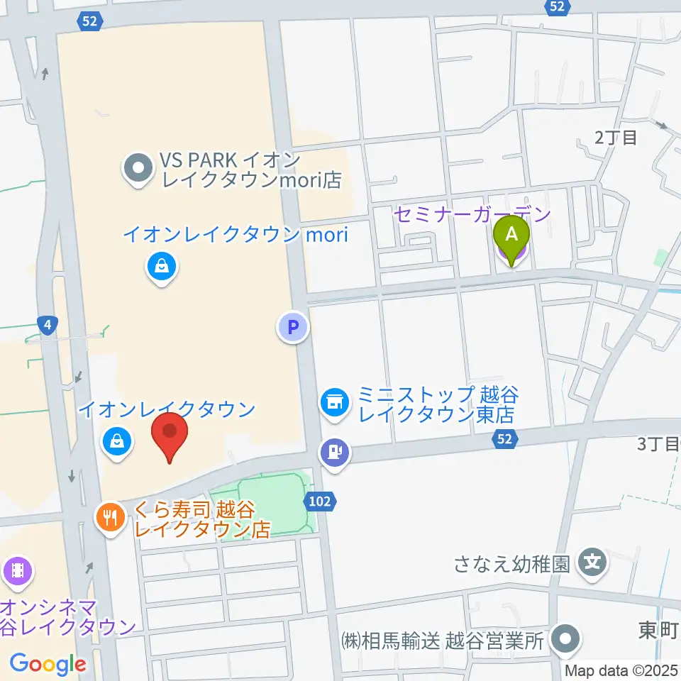 島村楽器 イオンレイクタウン店周辺のホテル一覧地図