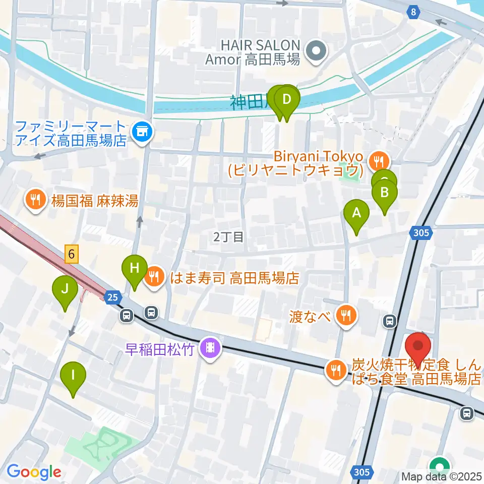 高田馬場JETROBOT周辺のホテル一覧地図