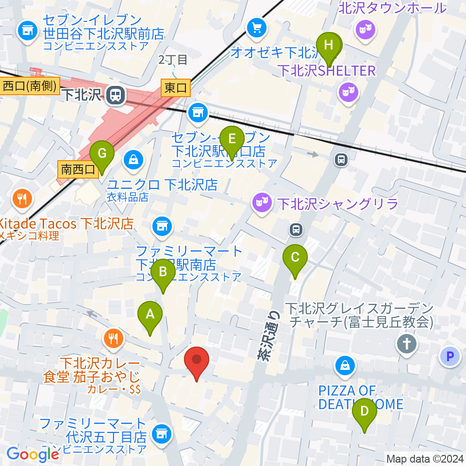 下北沢BAR? CCO周辺のホテル一覧地図