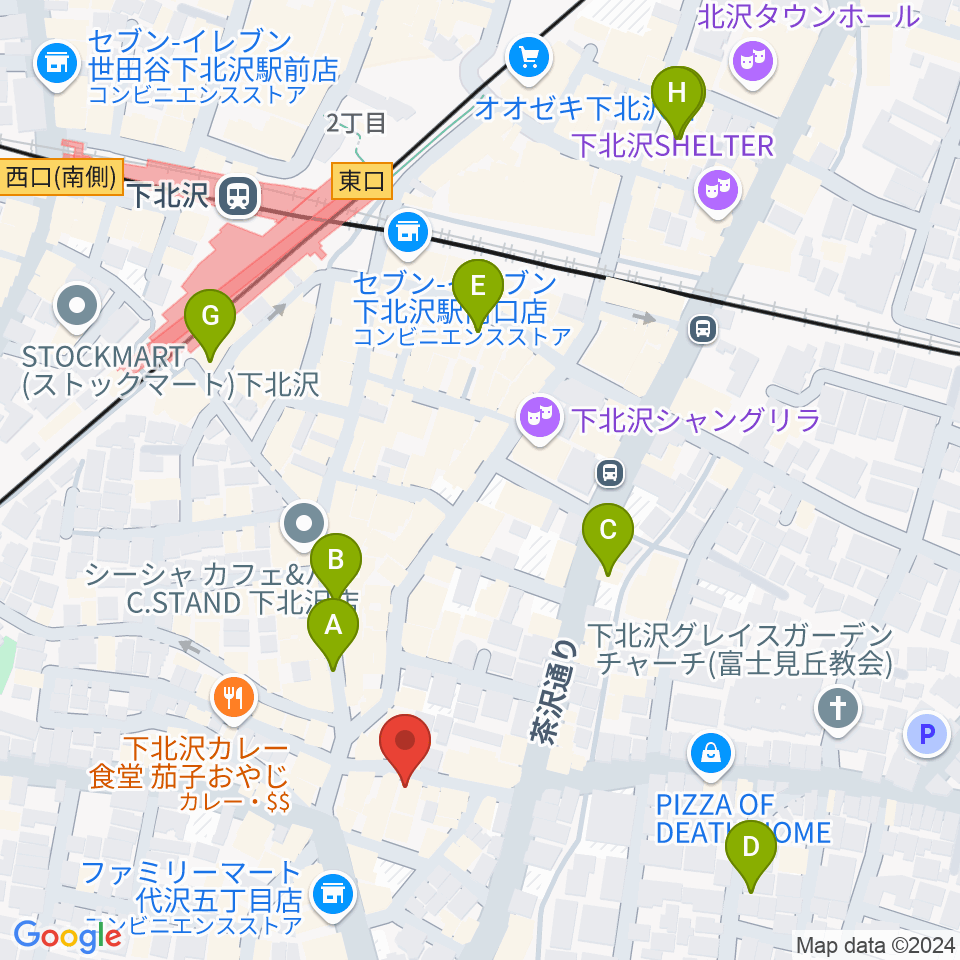 下北沢BAR? CCO周辺のホテル一覧地図