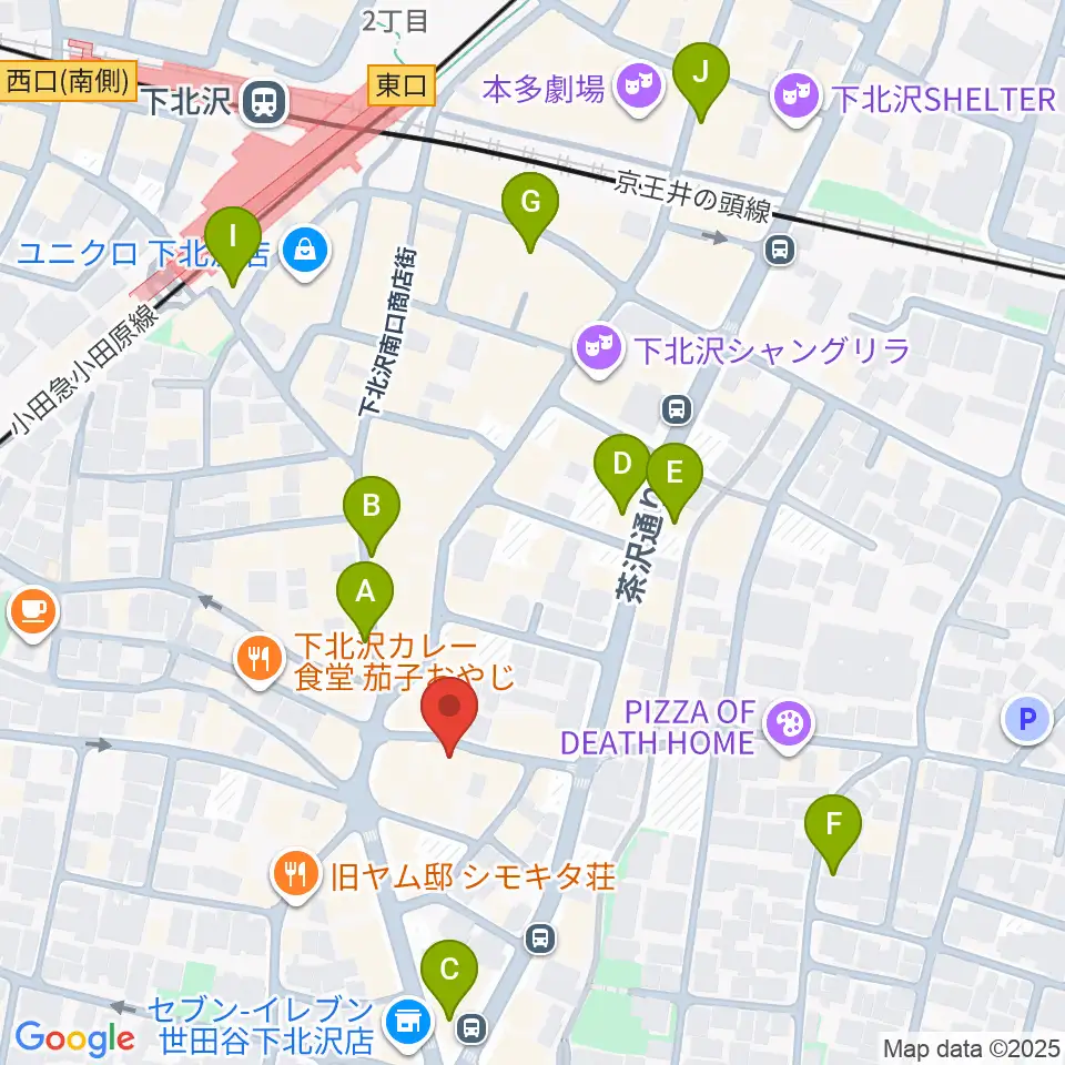 下北沢BAR? CCO周辺のホテル一覧地図