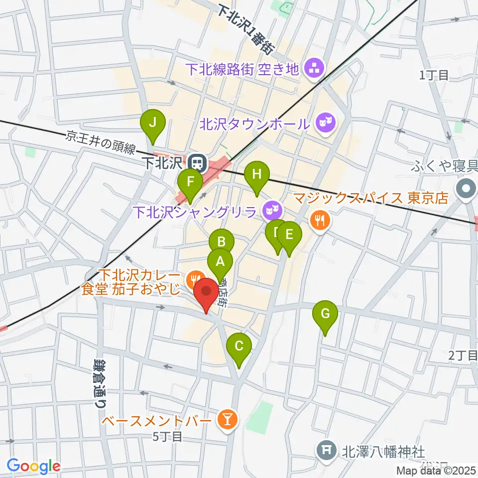 下北沢lete周辺のホテル一覧地図