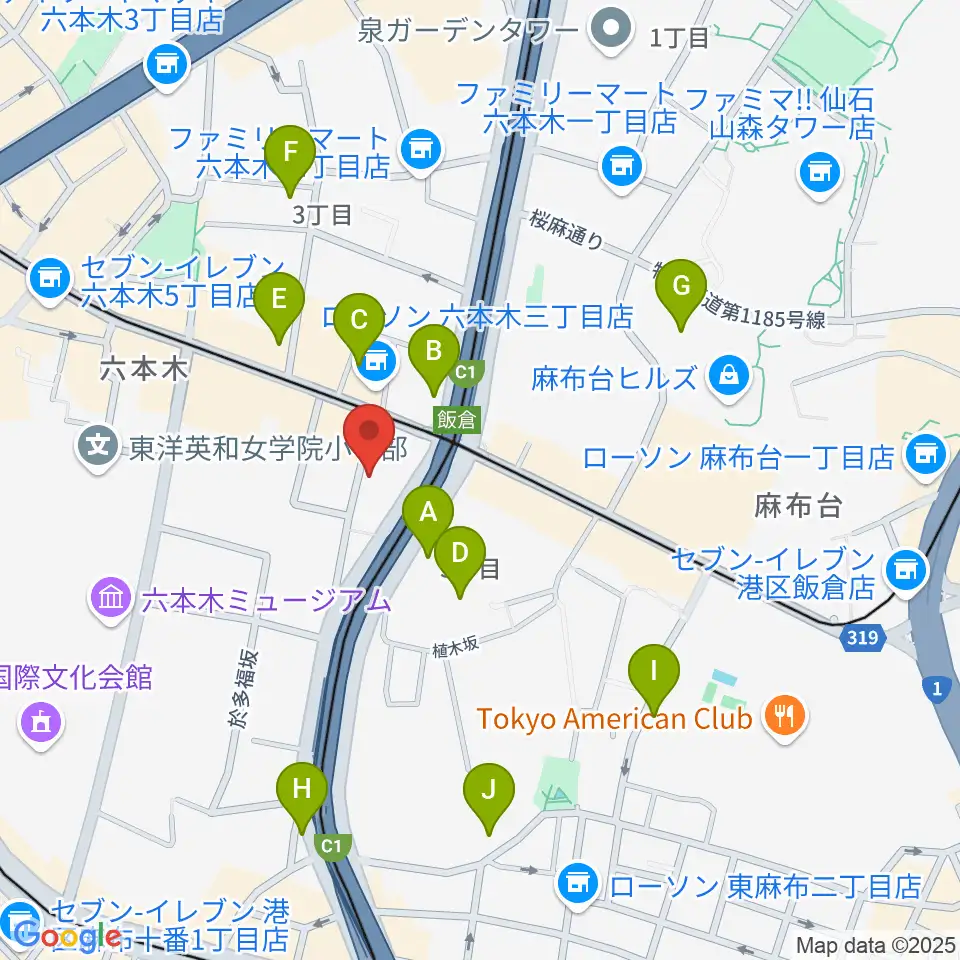 六本木ホオキパスクエア周辺のホテル一覧地図