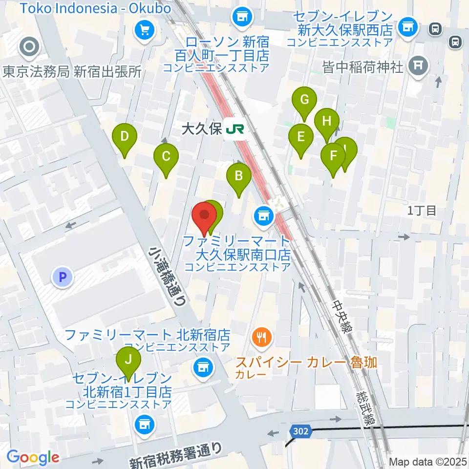 大久保バンプシティー周辺のホテル一覧地図