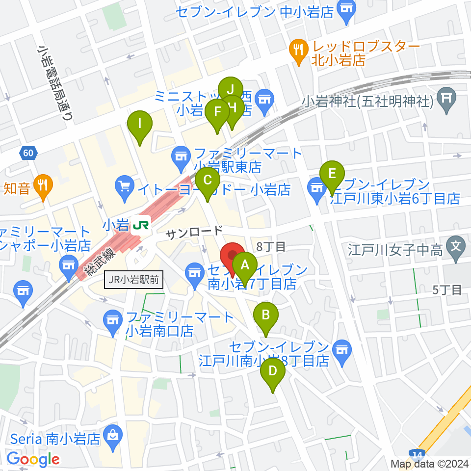 小岩BUSHBASH周辺のホテル一覧地図