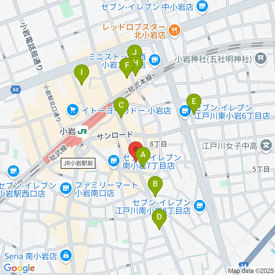 小岩BUSHBASH周辺のホテル一覧地図