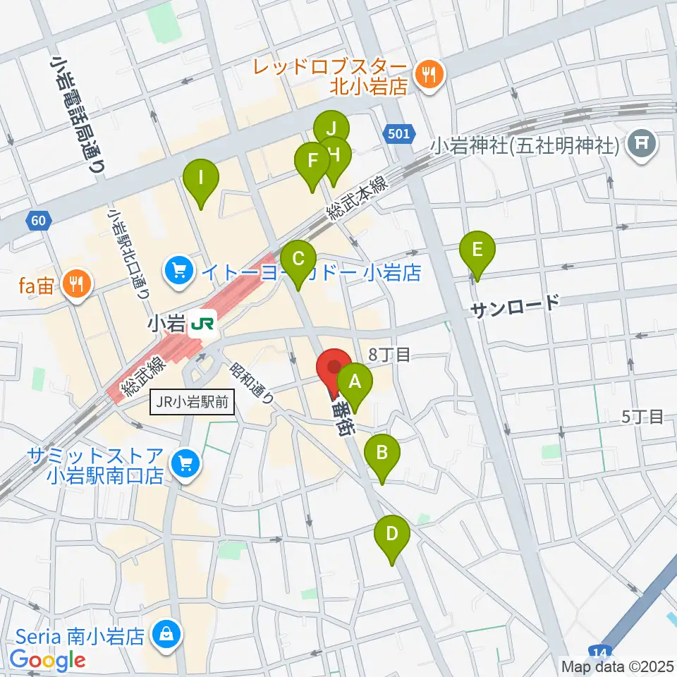 小岩BUSHBASH周辺のホテル一覧地図