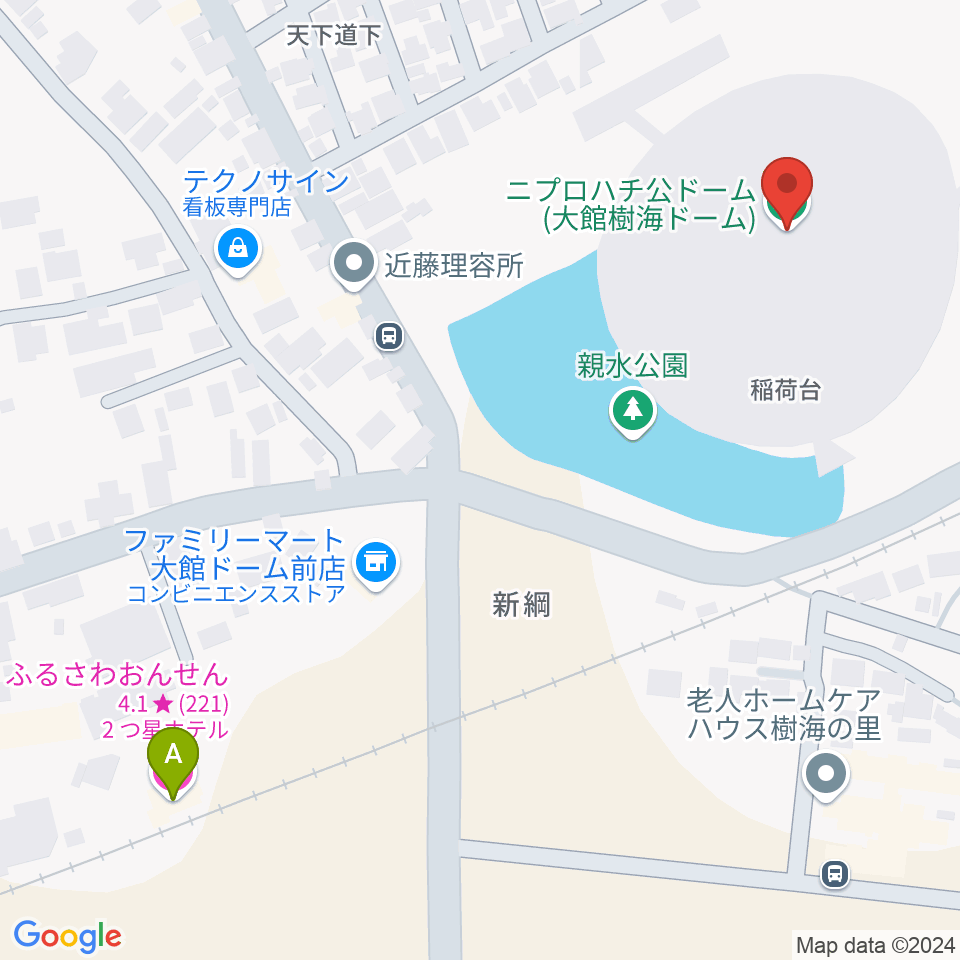 ニプロハチ公ドーム周辺のホテル一覧地図