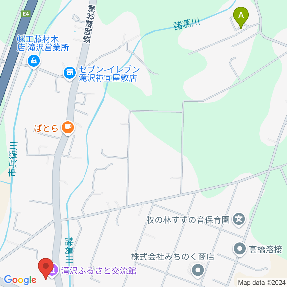 滝沢ふるさと交流館周辺のホテル一覧地図