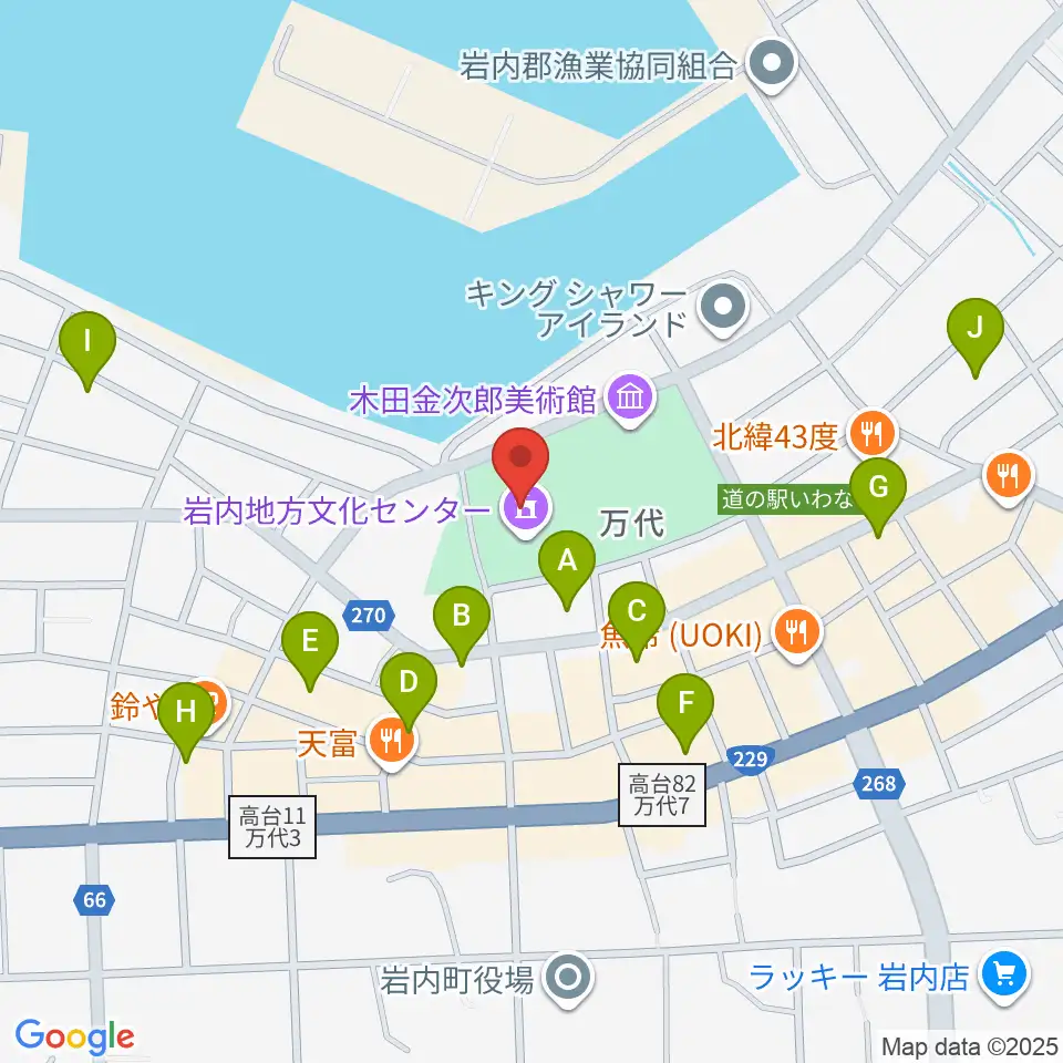 岩内地方文化センター周辺のホテル一覧地図