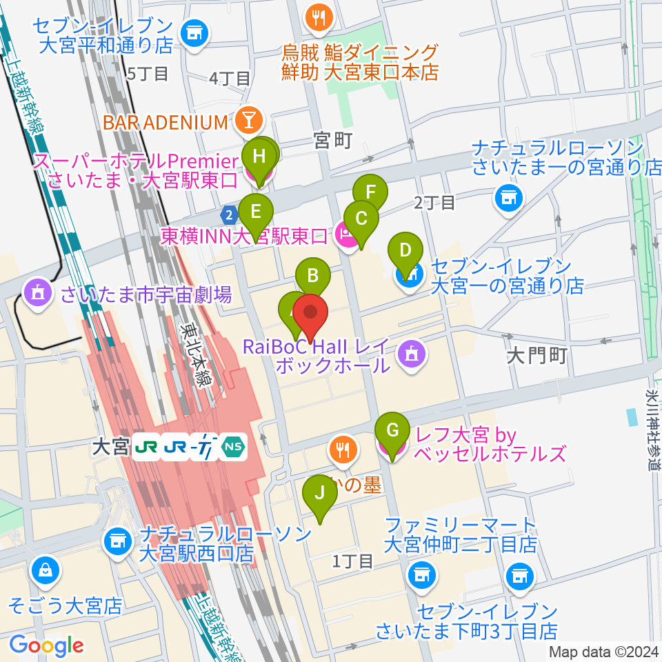 島村楽器 大宮店周辺のホテル一覧地図