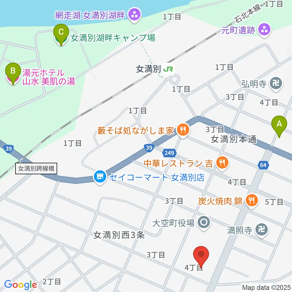大空町教育文化会館周辺のホテル一覧地図