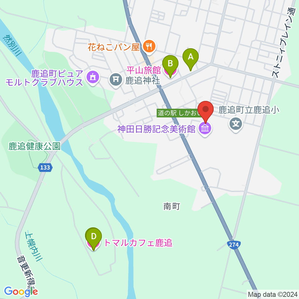 鹿追町民ホール周辺のホテル一覧地図