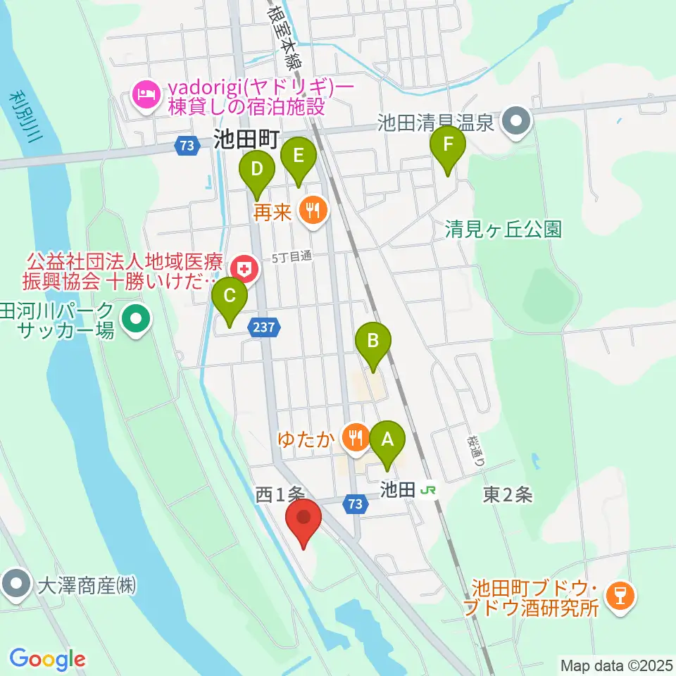 池田町田園ホール周辺のホテル一覧地図