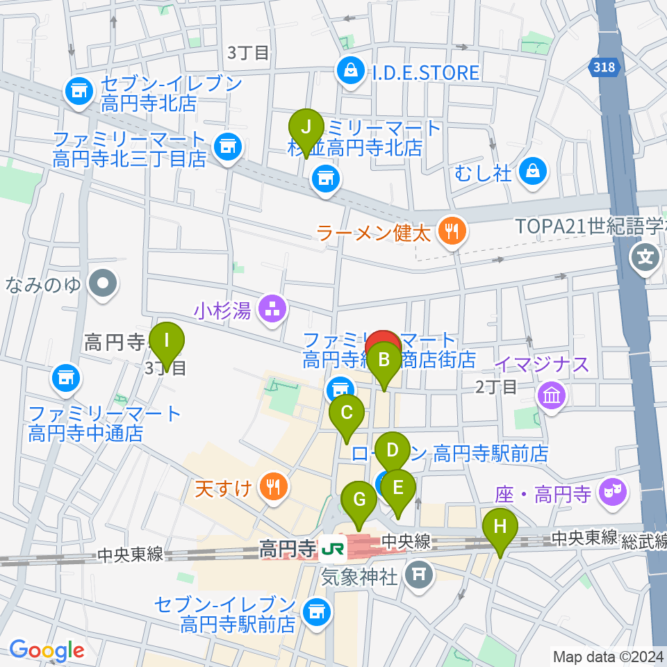 AVガレージ 中古楽器店周辺のホテル一覧地図