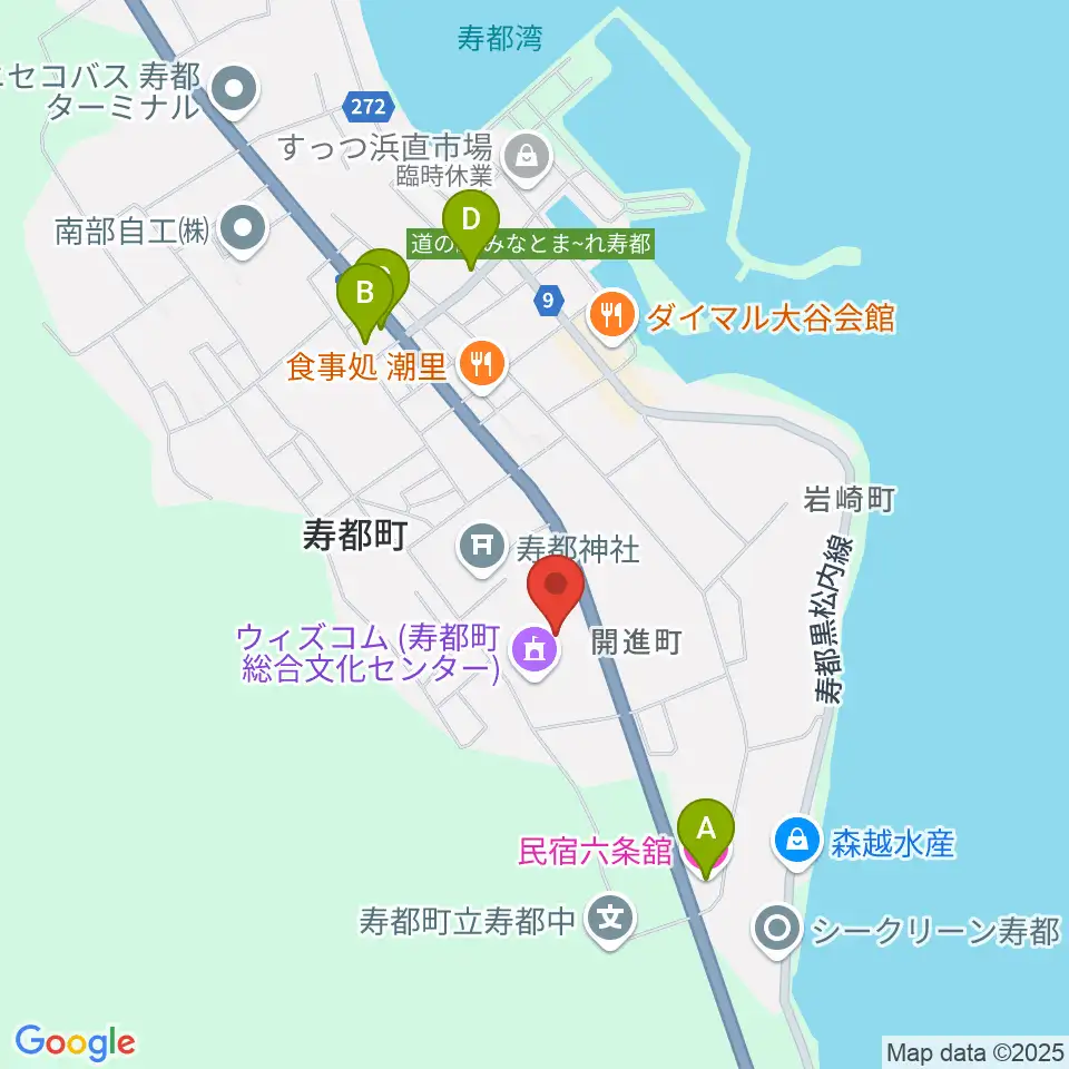 寿都町総合文化センター ウイズコム周辺のホテル一覧地図