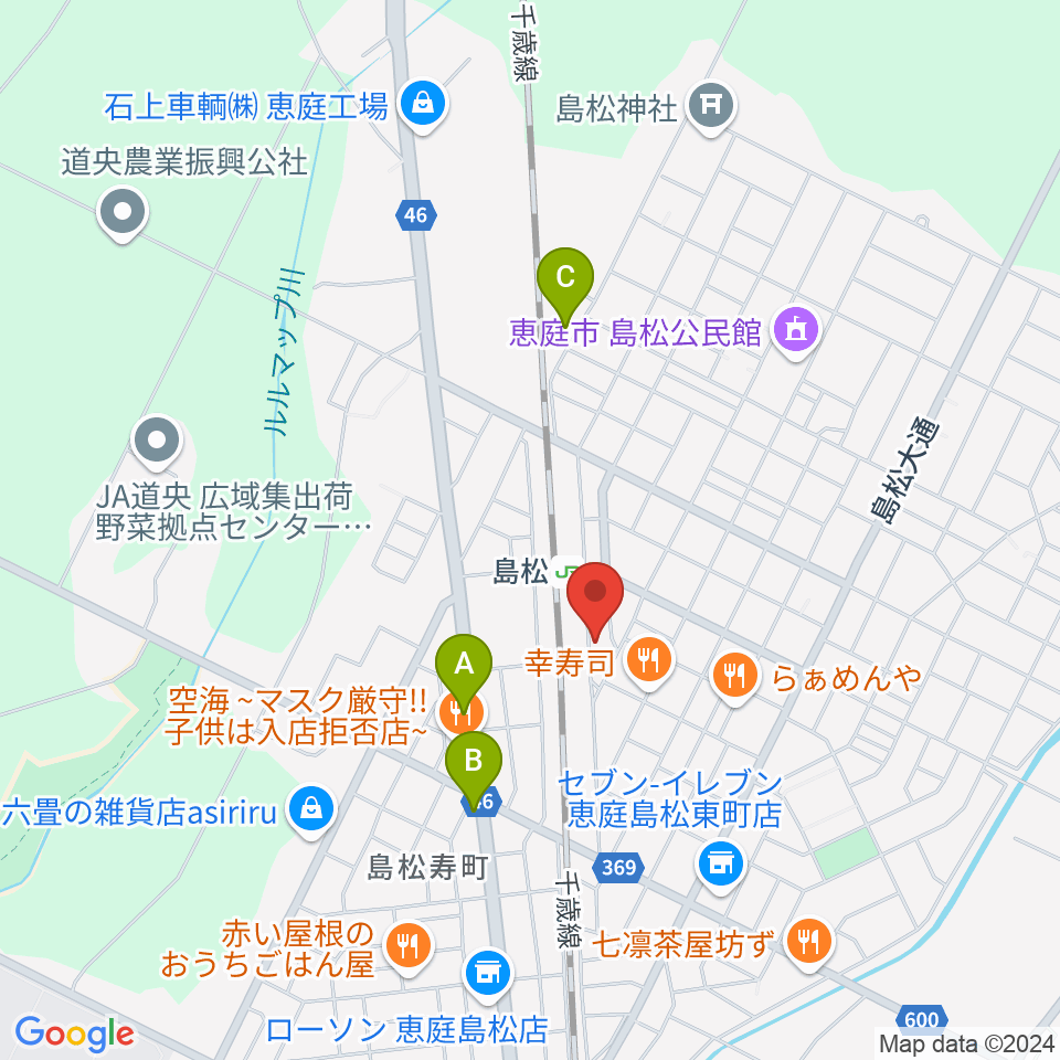 夢創館周辺のホテル一覧地図