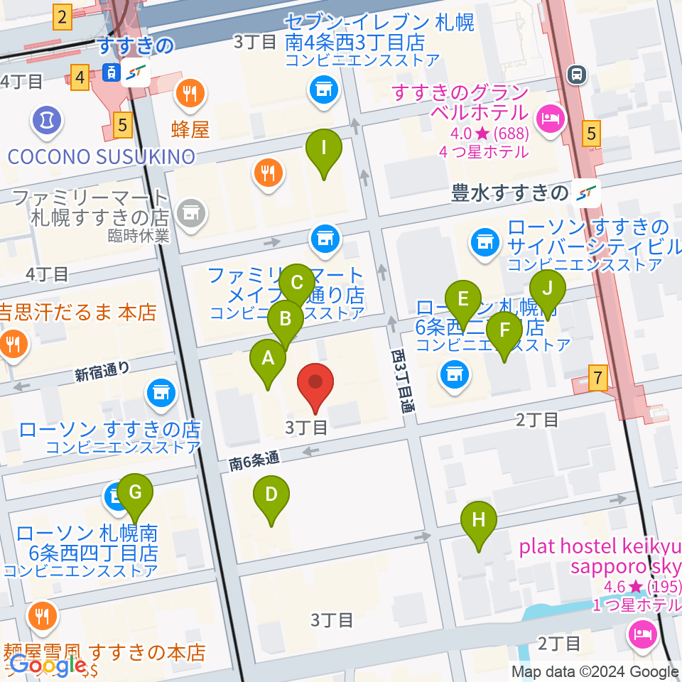 バットルズ周辺のホテル一覧地図