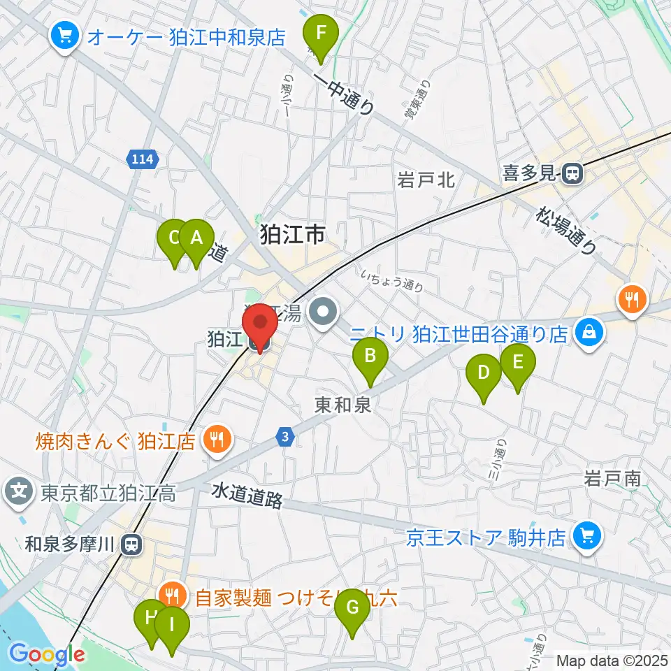 狛江スタジオBEN辿（ベンテン）周辺のホテル一覧地図