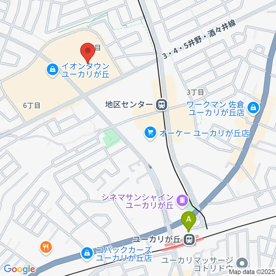 島村楽器 イオンタウンユーカリが丘店周辺のホテル一覧地図