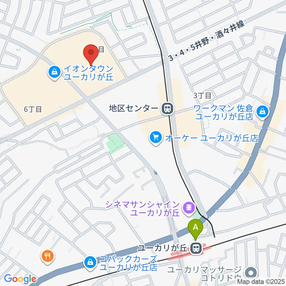島村楽器 イオンタウンユーカリが丘店周辺のホテル一覧地図