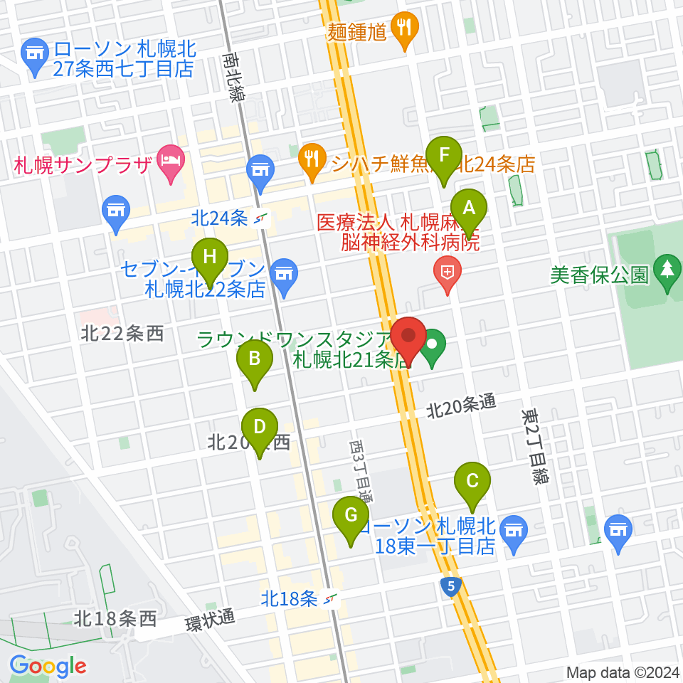 札幌スタジオミルク周辺のホテル一覧地図