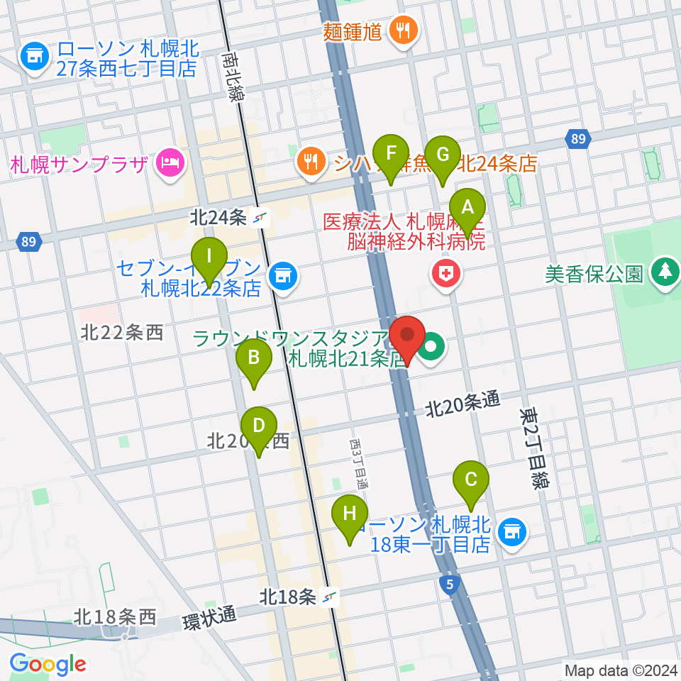 札幌スタジオミルク周辺のホテル一覧地図