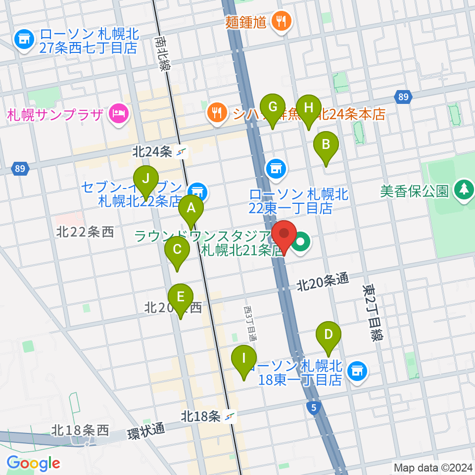 札幌スタジオミルク周辺のホテル一覧地図