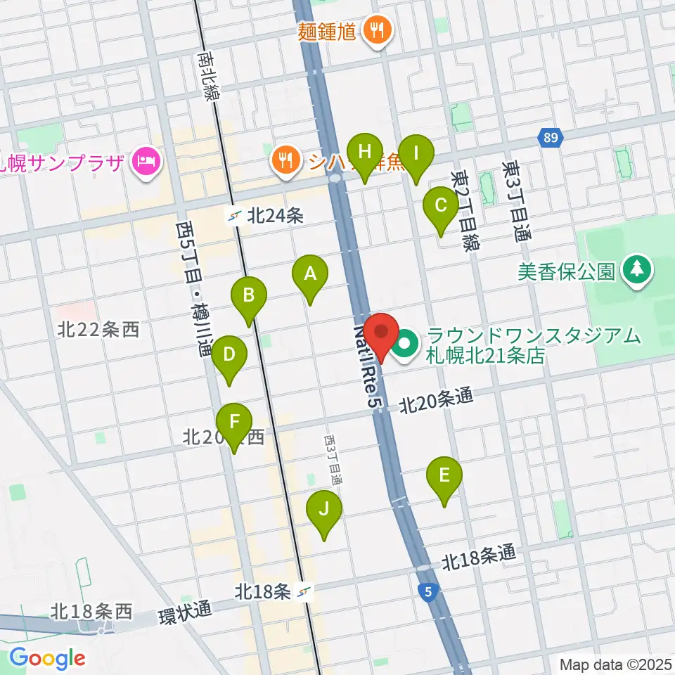 札幌スタジオミルク周辺のホテル一覧地図