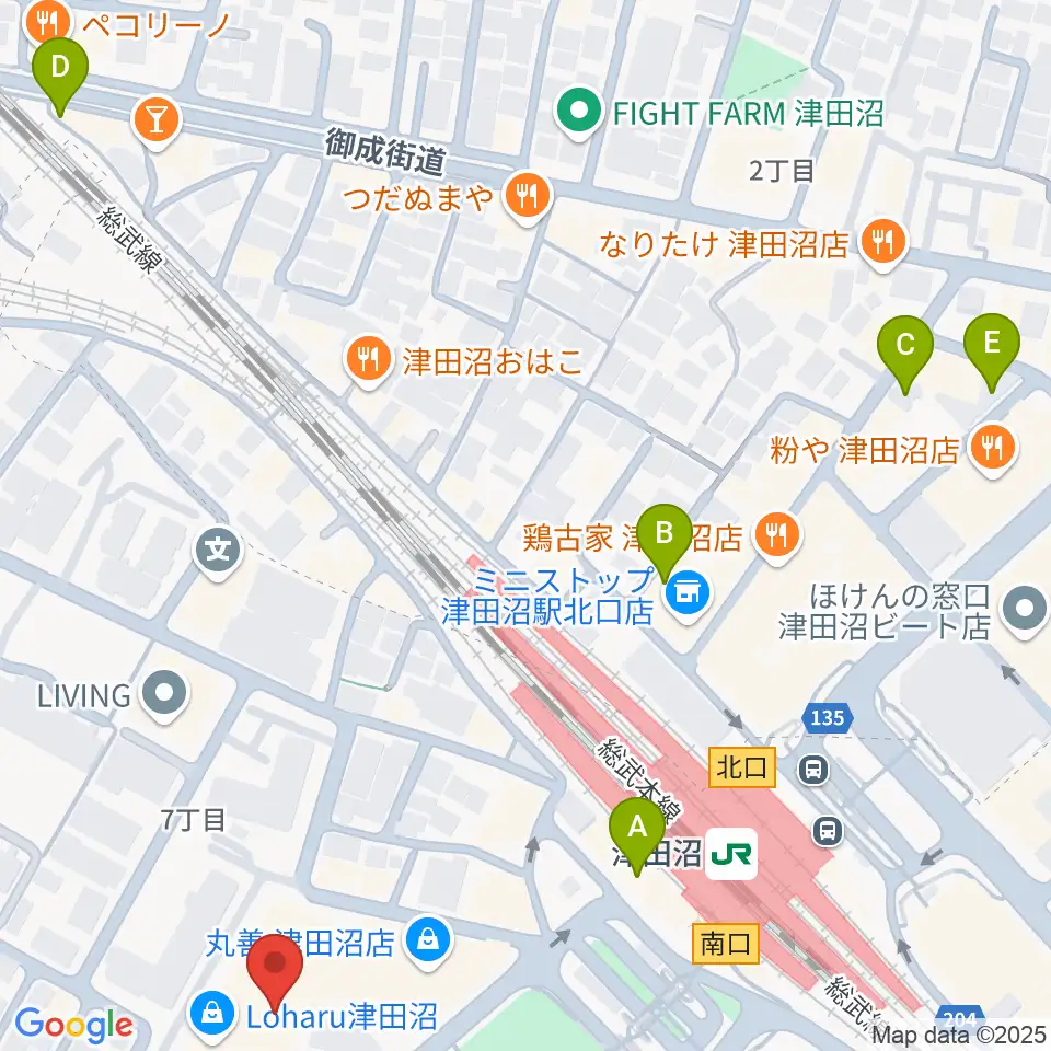 島村楽器 ロハル津田沼店周辺のホテル一覧地図