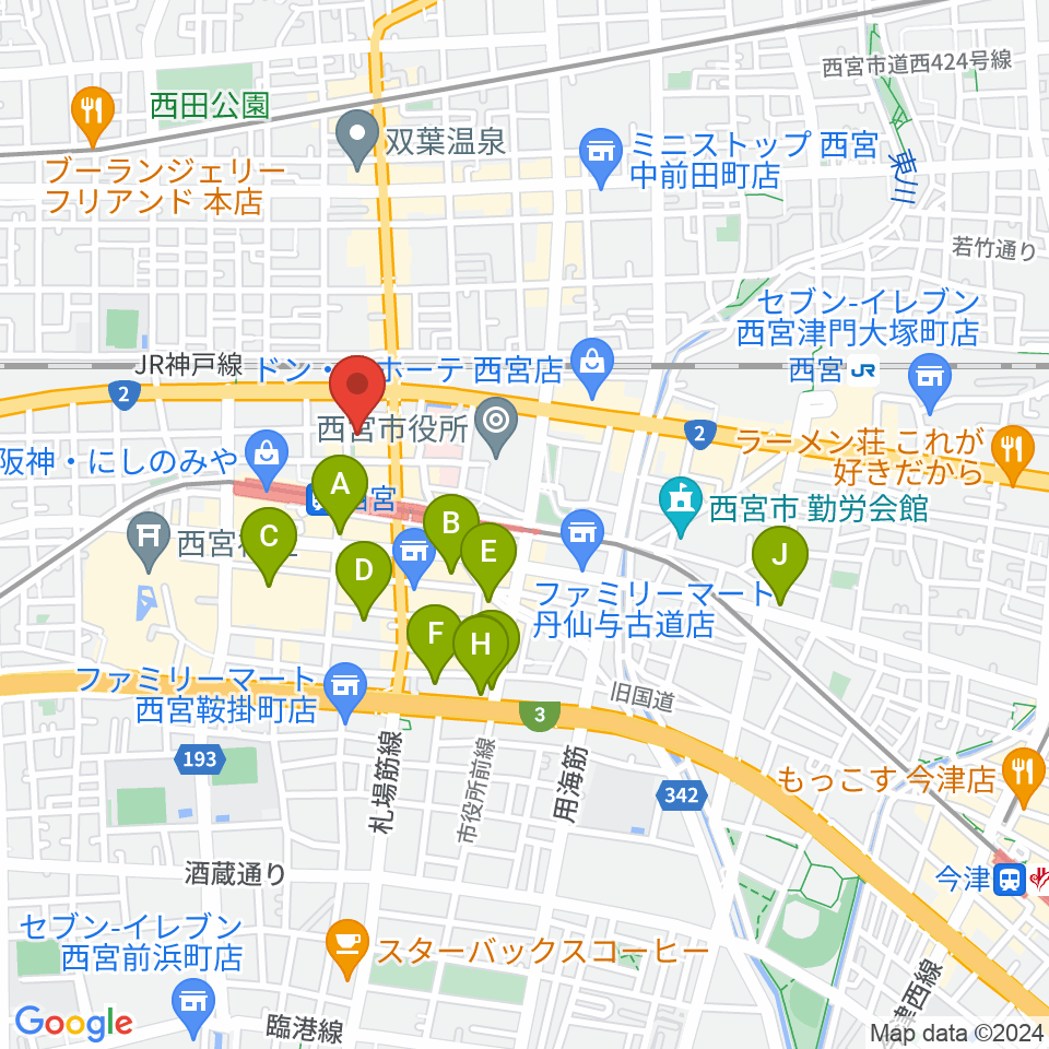 阪神西宮ゴールウェイ周辺のホテル一覧地図