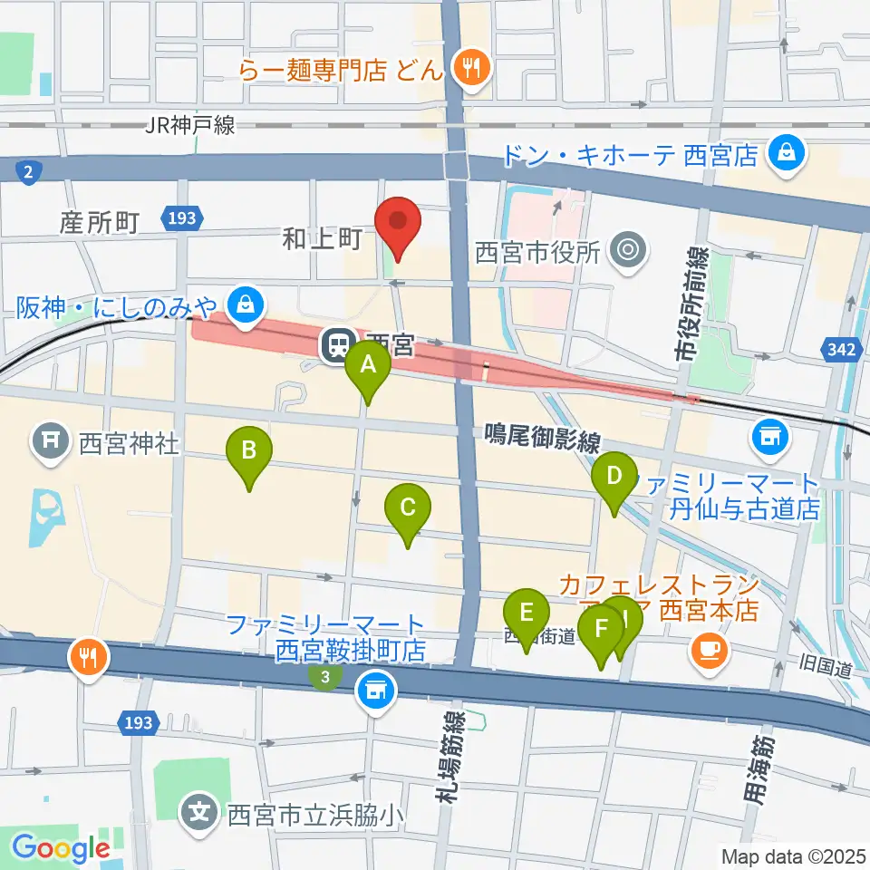 阪神西宮ゴールウェイ周辺のホテル一覧地図