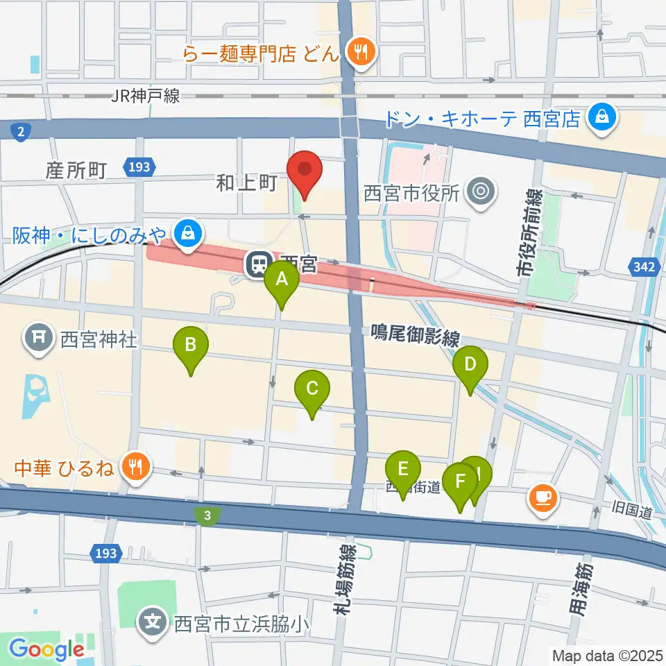 阪神西宮ゴールウェイ周辺のホテル一覧地図