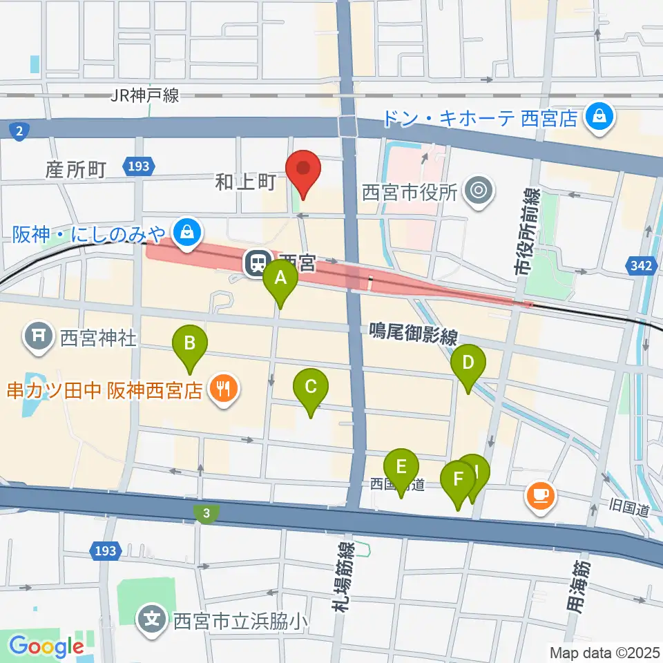 阪神西宮ゴールウェイ周辺のホテル一覧地図