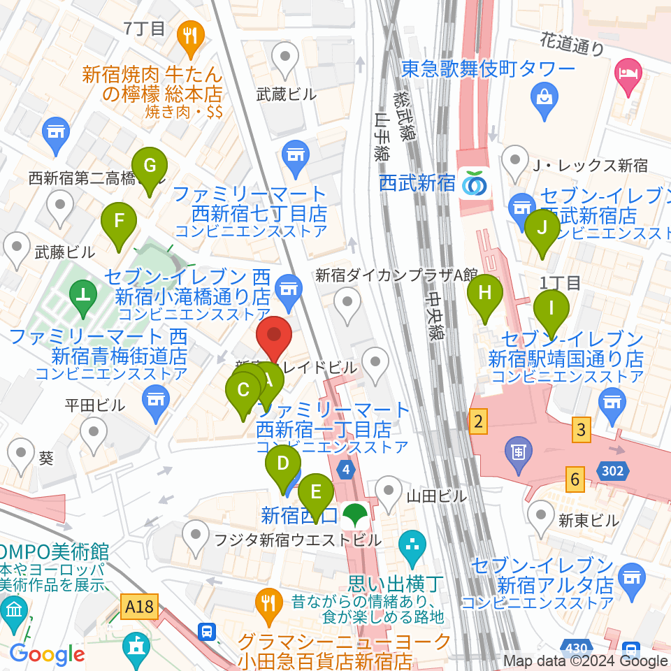 サウンドスタジオノア 新宿店周辺のホテル一覧地図