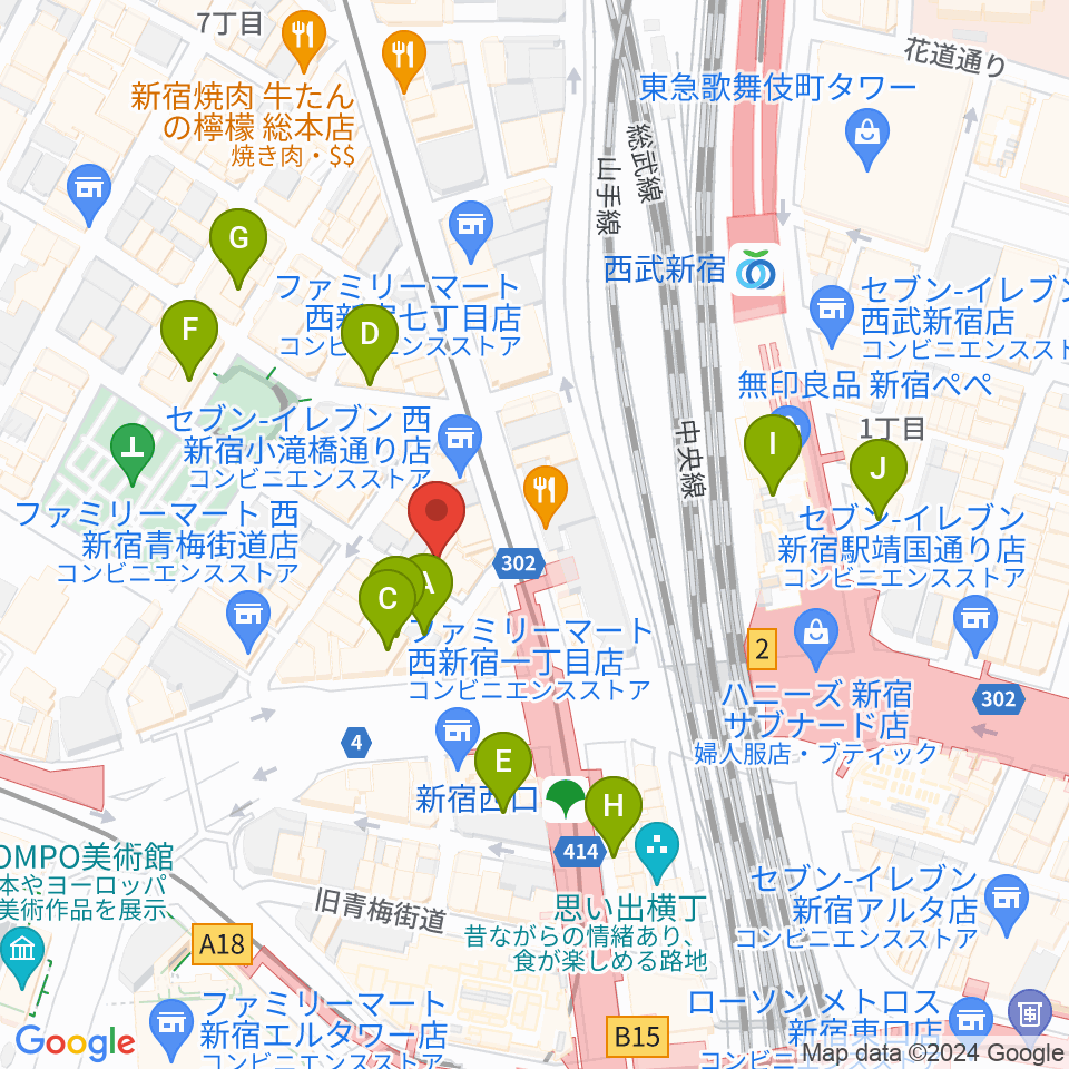 サウンドスタジオノア 新宿店周辺のホテル一覧地図