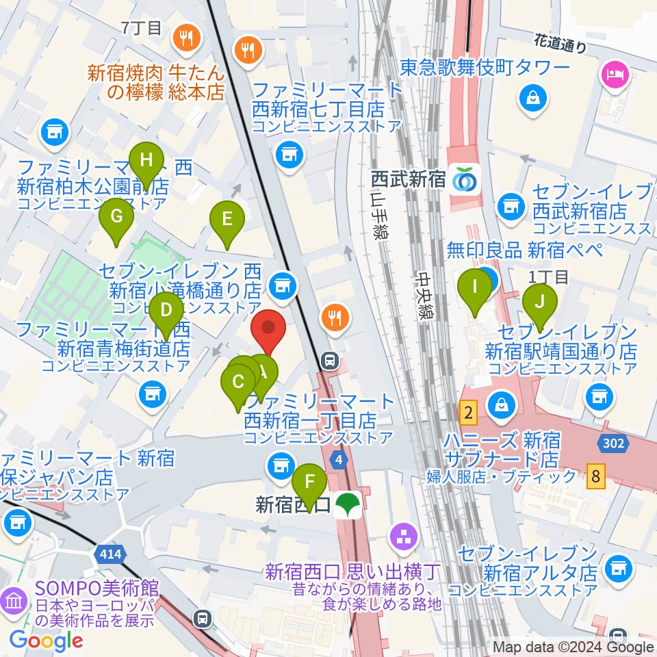 サウンドスタジオノア 新宿店周辺のホテル一覧地図