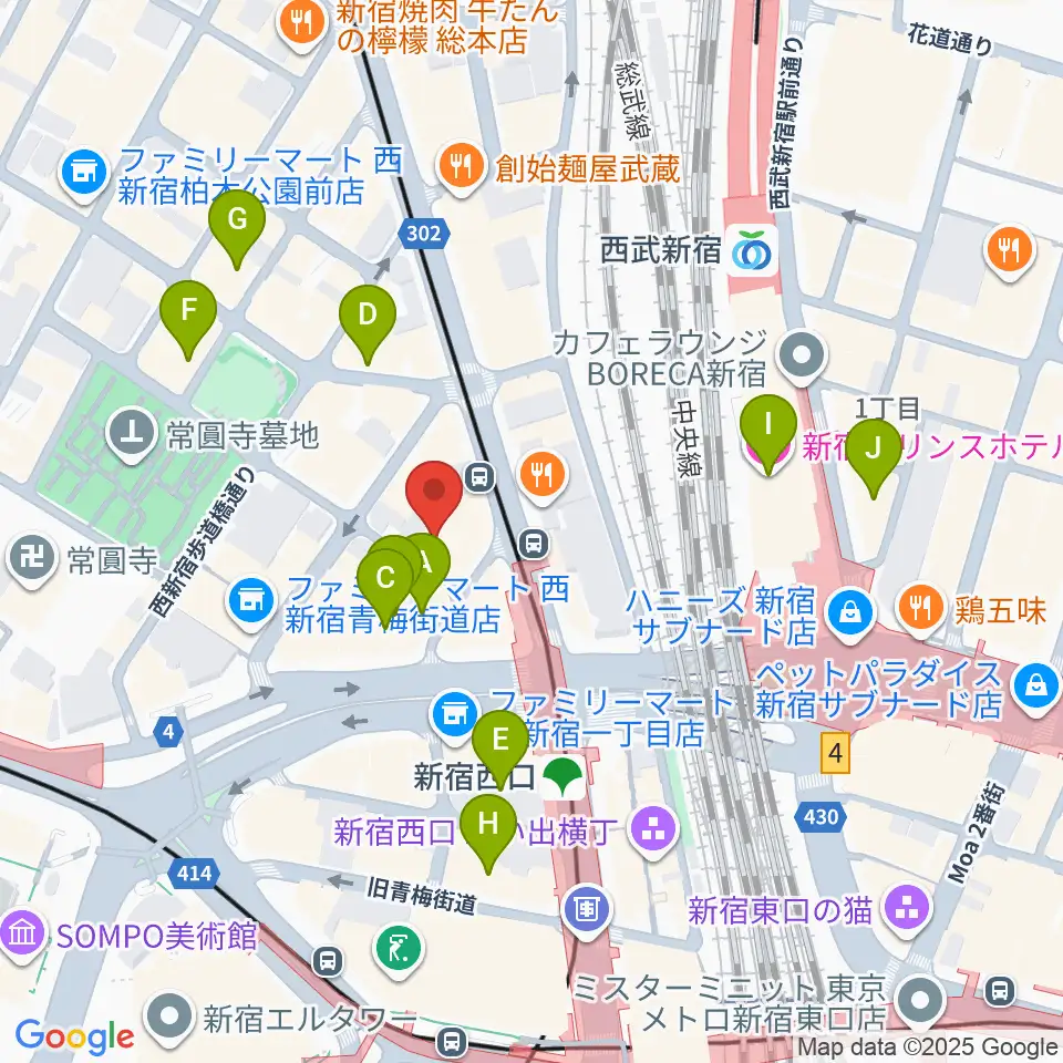 サウンドスタジオノア 新宿店周辺のホテル一覧地図