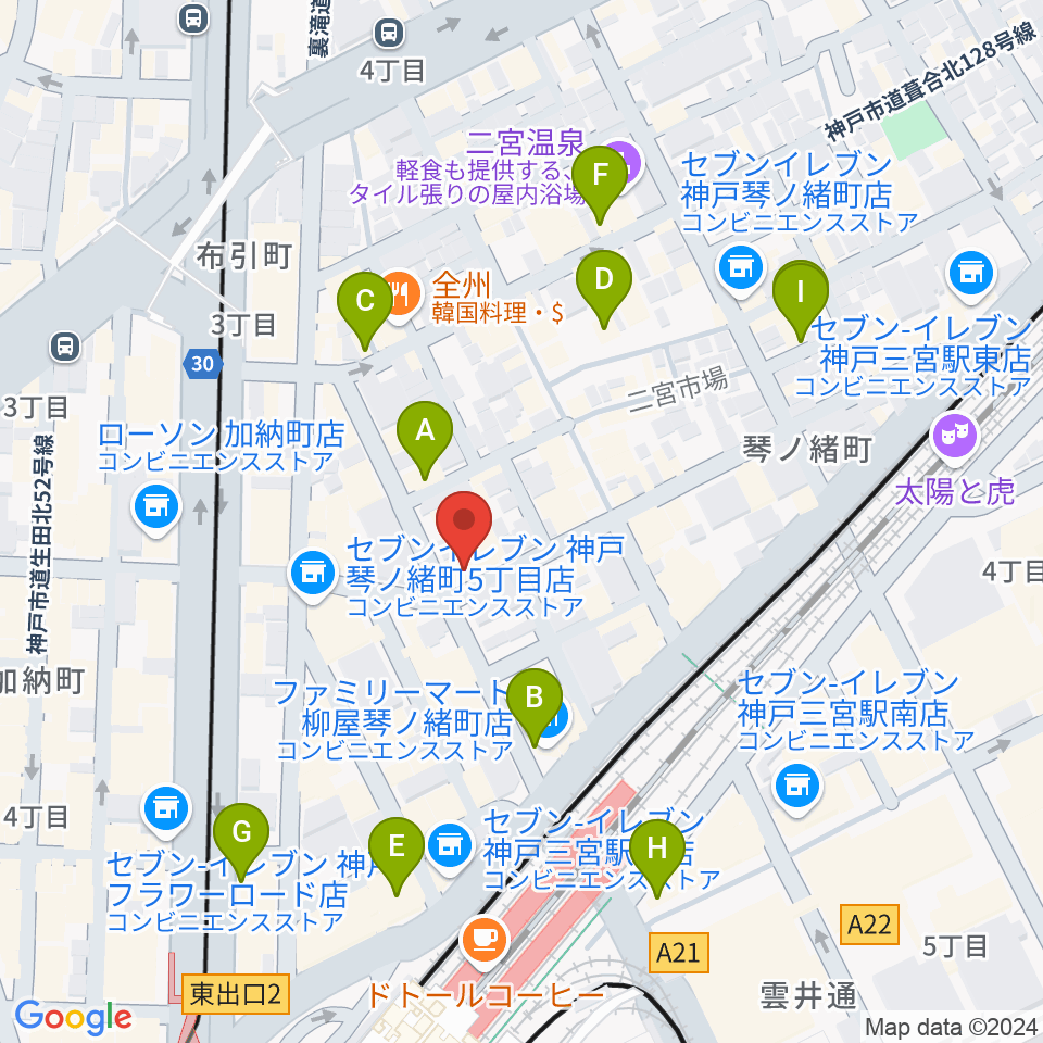 スタジオバップル周辺のホテル一覧地図