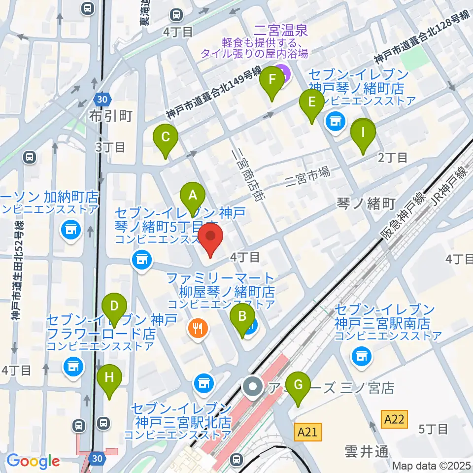 スタジオバップル周辺のホテル一覧地図