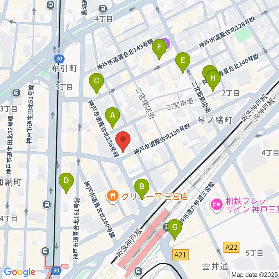 スタジオバップル周辺のホテル一覧地図