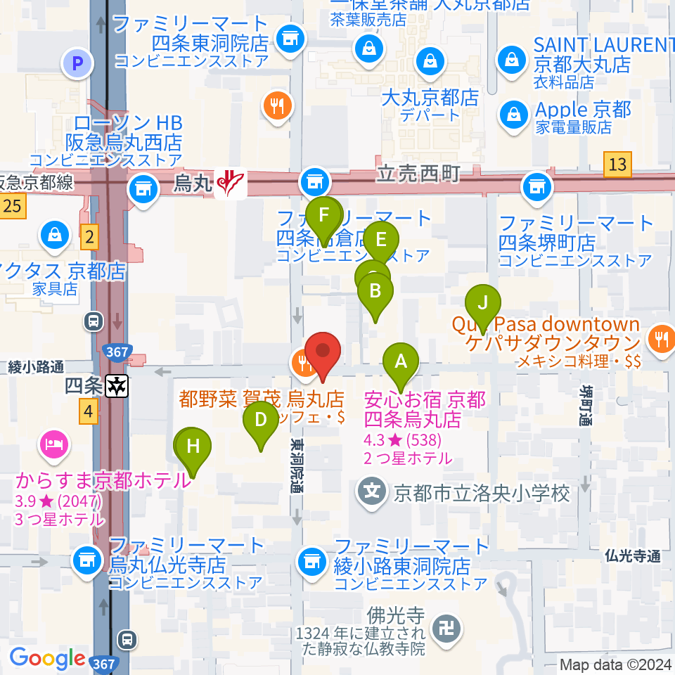 今井音楽スタジオ周辺のホテル一覧地図