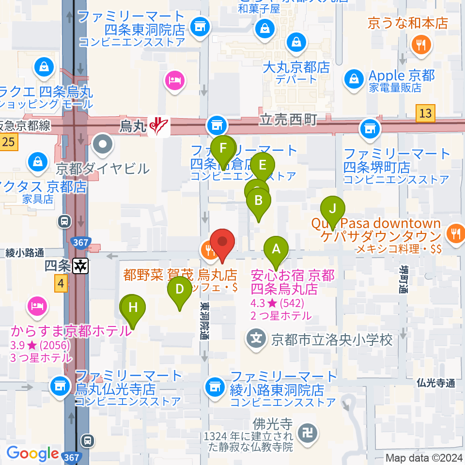 今井音楽スタジオ周辺のホテル一覧地図