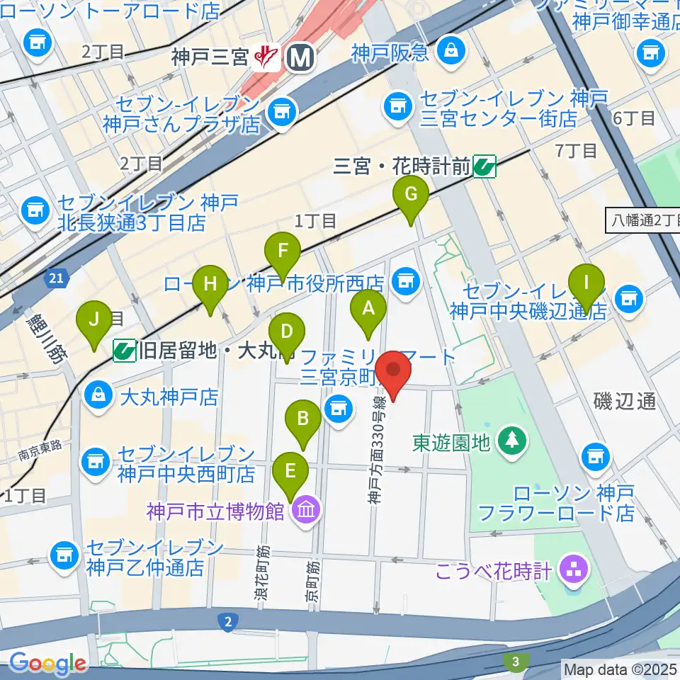 100BANホール＆スタジオ周辺のホテル一覧地図