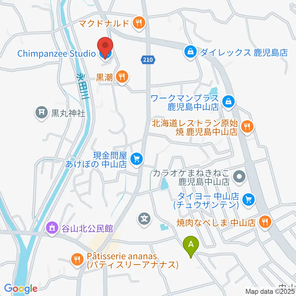 チンパンジースタジオ周辺のホテル一覧地図